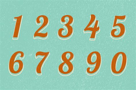 Numbers psd retro typography font printable | free image by rawpixel ...