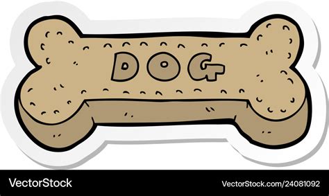 Sticker of a cartoon dog biscuit Royalty Free Vector Image