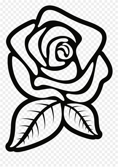 black and white clipart rose - Clipground in 2023 | Rose clipart, Rose ...