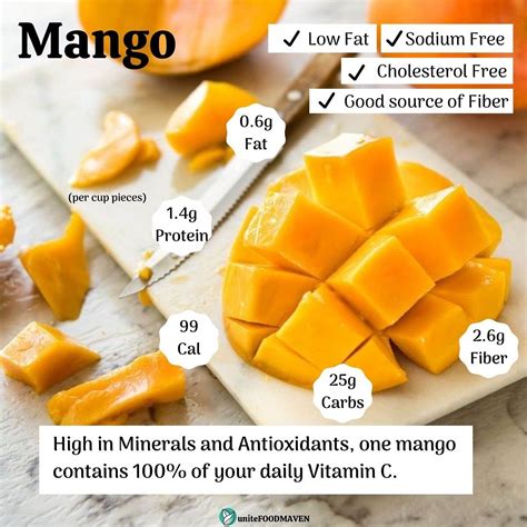 Mango Nutritional value/content/Fact | Food health benefits, Food facts ...