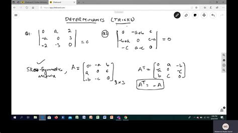 Determinants of Skew symmetric short cut - YouTube