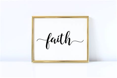 Faith Sign, Calligraphy Faith Art Print Digital Download – Crafting ...