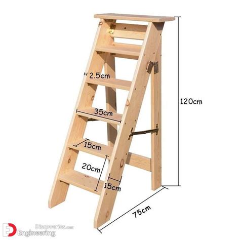 a wooden ladder is shown with measurements