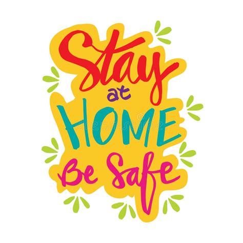 Stay Safe and Healthy Hand Lettering Stock Illustration - Illustration ...