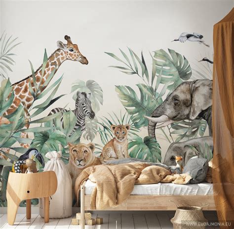 SAFARI Wallpaper for Children / Kids Safari Jungle Animals Wallpaper - Etsy