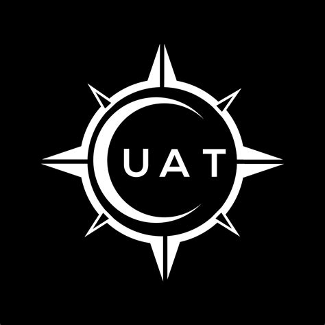 UAT abstract technology logo design on Black background. UAT creative ...