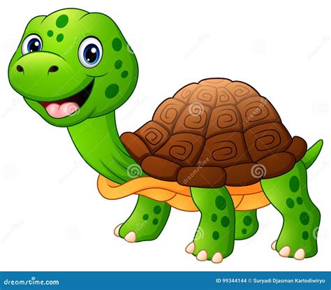 Smiling turtle cartoon stock vector. Illustration of reptile - 99344144