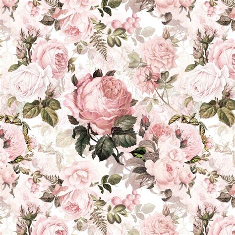 Vintage Blush Victorian Roses wallpaper | Happywall | Red | Rose ...