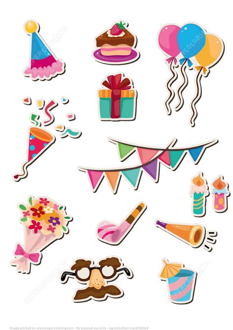 Happy Birthday Printable Stickers - Printable Word Searches