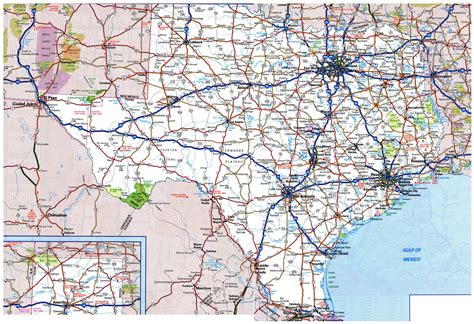 Large detailed roads and highways map of Texas state with all cities ...