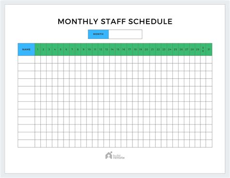 Staff Schedule Template Monthly Printable Schedule Template Images ...