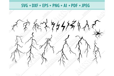 Card Making & Stationery Lightning Bolts SVG Files Clipart Lightning ...