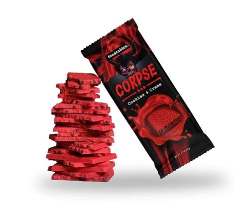 Amazon.com : Feastables Corpse Bar Blood Red White Chocolate Cookies ...