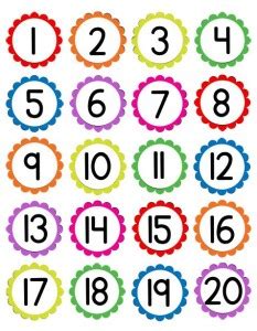 Clipart Numbers 1 20 Images