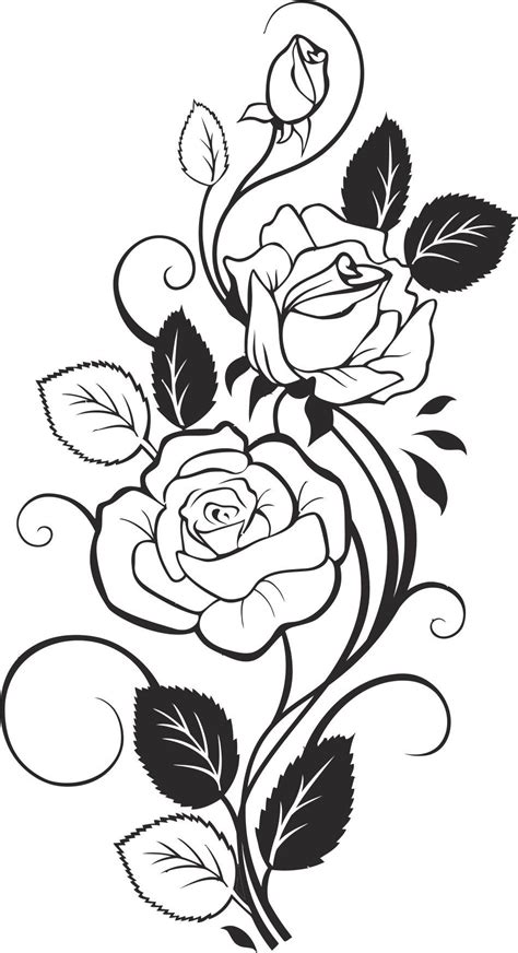 Black and White Rose Vector Free Vector cdr Download - 3axis.co ...