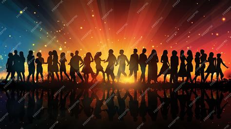 Premium AI Image | vector_silhouette_of_a_party_crowd_on_an_abstra