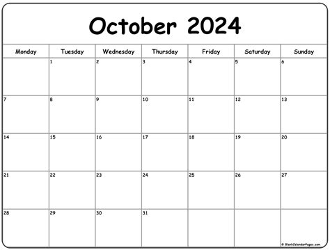 Calendar 2024 October Printable - Barbe Carlita