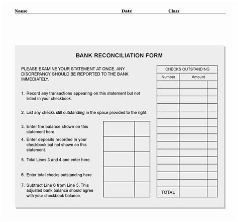 Bank Statement Reconciliation Template Best Of Free Bank Reconciliation ...