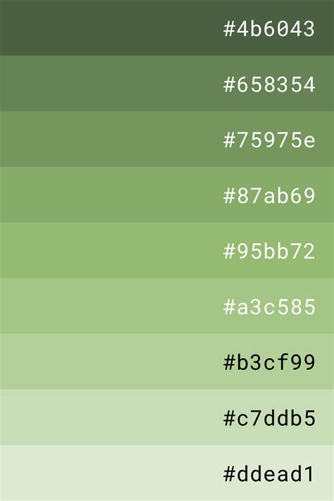 Green color palette | Hex color palette, Green colour palette, Color ...