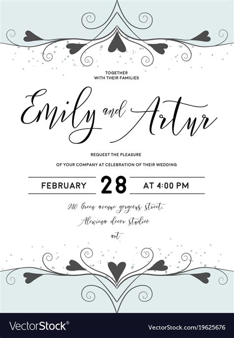 Wedding invite save the date card lovely design Vector Image