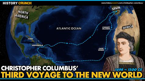 Christopher Columbus Third Voyage to the New World Map - HISTORY CRUNCH ...