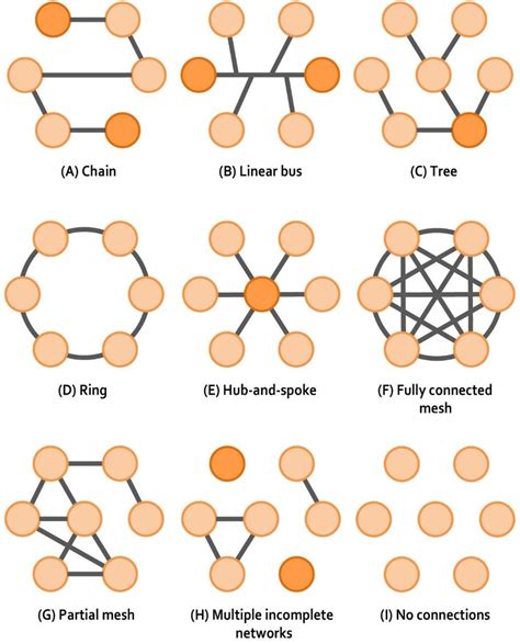 An overview of basic types of network topologies, including the (A ...