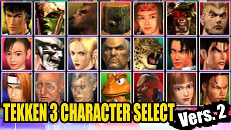 Tekken 3 All Character Select Panels + All Hidden Bosses HD Version 2 ...