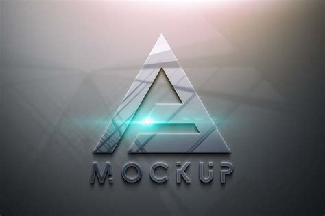 Free Glossy 3D Logo Mockup (PSD)