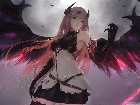 Anime Girl Fallen Angel 4K wallpaper download