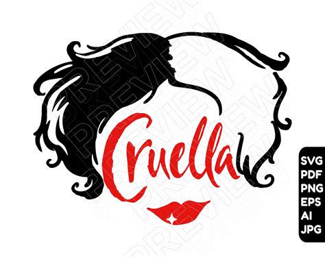 Cruella Svg Disney Design Png Cut File Layered By Color Etsy | The Best ...