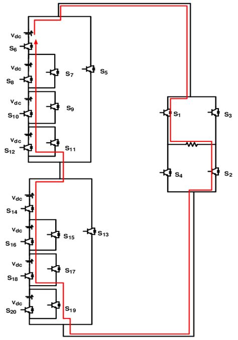 g): Mode (7) of circuit operation Mode (8) for time interval t 7