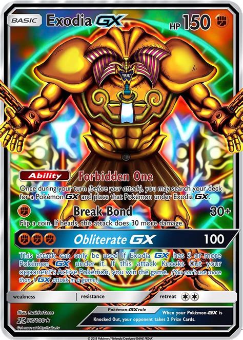 Exodia GX (Pokemon Yu-Gi-Oh! Crossover) Custom Pokemon Card | Fake ...