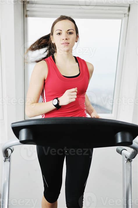 woman workout in fitness club on running track 10993164 Stock Photo at ...