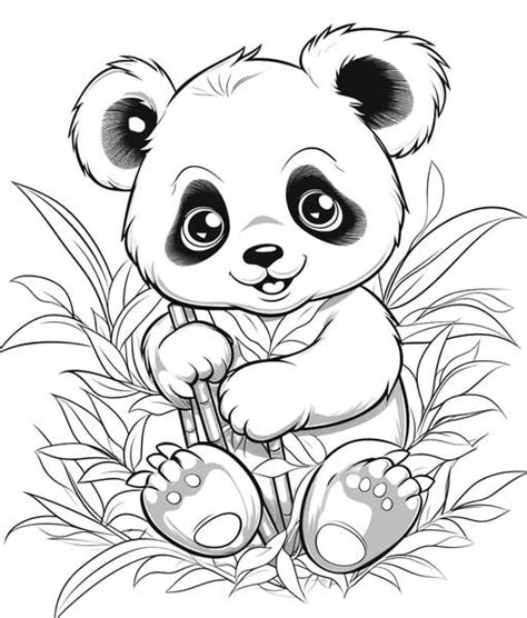 Cute Baby Panda Coloring Pages For Kids