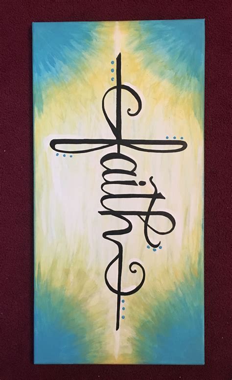 Canvas painting Faith Cross | Canvas painting, Painting, Canvas