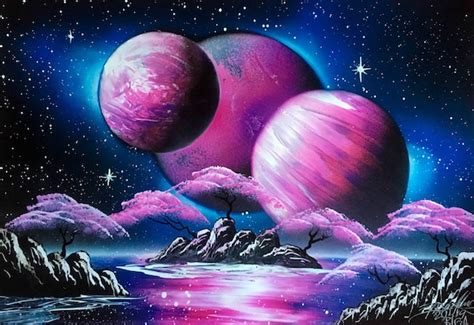 Spraypaint Art / Spray Paint Art / Galaxy Art / Space Home | Etsy