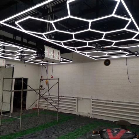 LED Hexagon Lighting | Garage lighting, Garage design, Modern garage