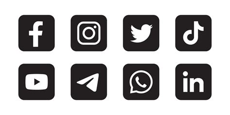 Set of social media icon in black background 3600930 Vector Art at Vecteezy