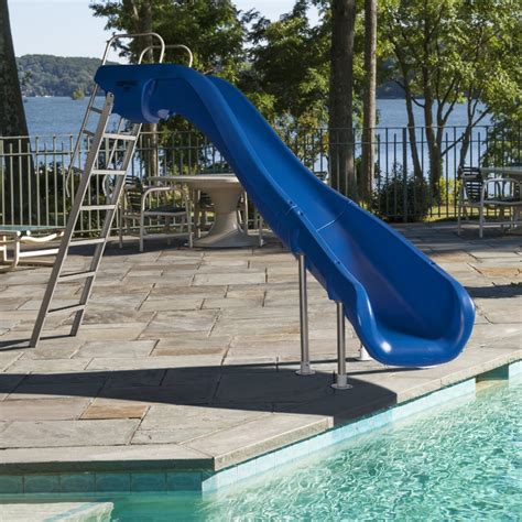 Swimming Pool Slides Water Slide Inground Right Left Curve Flume Blue 8 ...