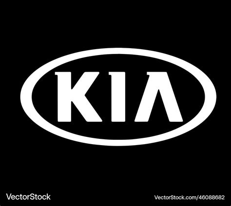 Kia logo brand symbol black and white design Vector Image