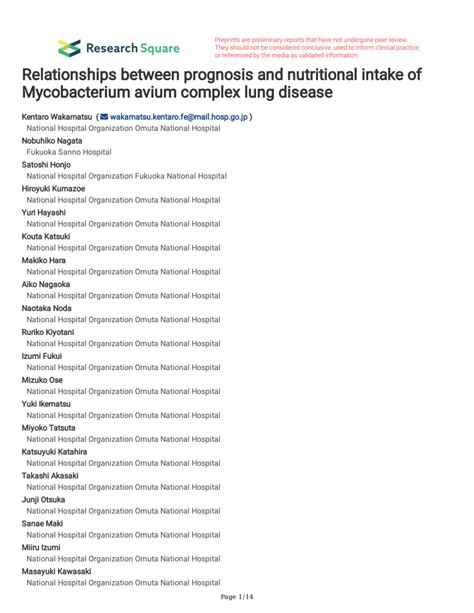 (PDF) Relationships between prognosis and nutritional intake of ...