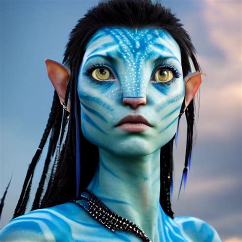 Avatar movie beautiful omataciya woman ,blue skin,black hair, ci ...