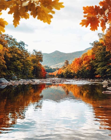 Autumn leaves reflected in a lake. Fall is such a beautiful season ...