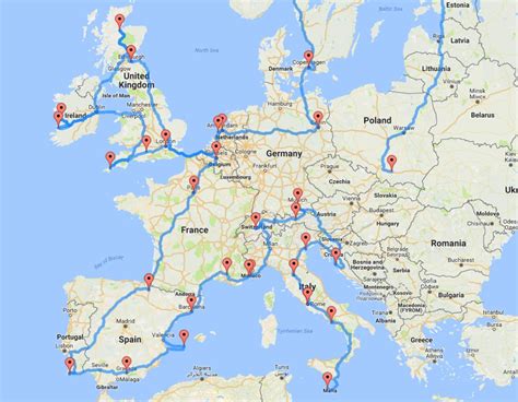 Your Most Epic European Road Trip, Mapped | Rondrit, Roadtrips, Uitjes