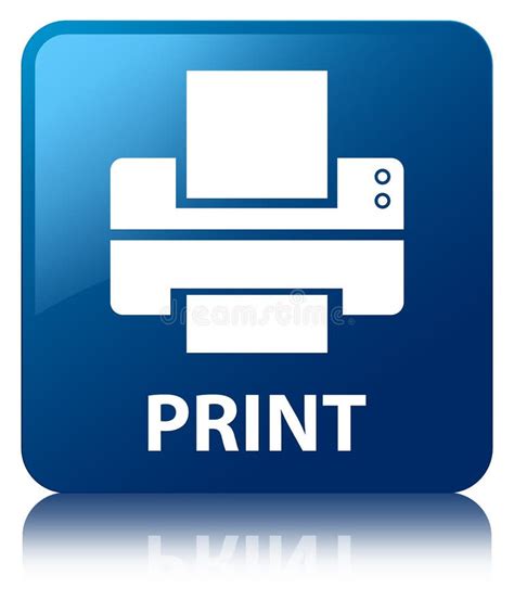 Print (printer Icon) Blue Square Button Stock Illustration ...