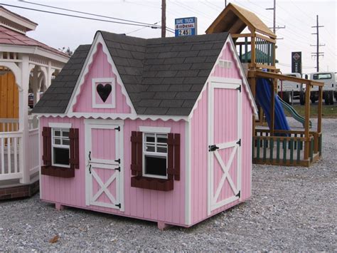 Pink Girls Wood Playhouse | 4-Outdoor