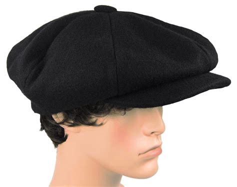 Big Apple NEWSBOY Great Gatsby 8 Panel STEAMPUNK Wool Hat Black MADE IN ...