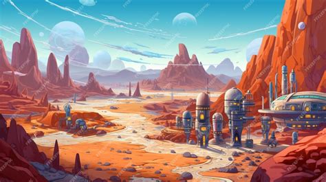 Premium AI Image | A cartoon illustration of a futuristic city in a ...