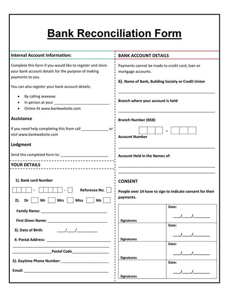 Simple Bank Reconciliation Template Excel