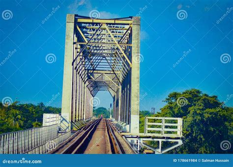 Very Beautiful Scenery of Indian Railway Bridge Against the Sky Stock ...